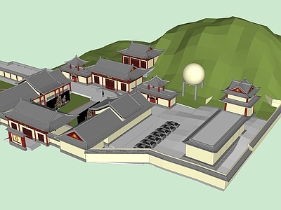中式古建筑 古建五台山
