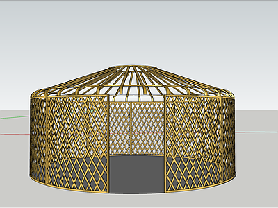 现代新中式风格建筑 蒙式铁艺蒙古包 框架蒙古包 哈那片