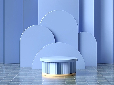 现代其他美陈 电商背景 几何美陈背景板 产品发布台 静物展示台 产品广告直播台