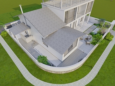 现代极简乡村庭院 现代庭院 自建房花园 现代自建房花园 自建房门头设计