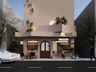 现代极简民宿 民宿大厅 民宿门头 民俗建筑