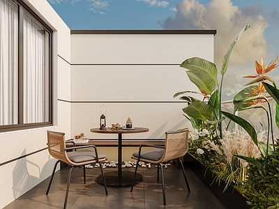 现代极简阳台 生活阳台 休闲阳台 露台 花园