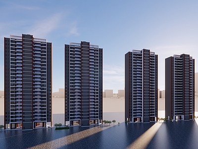 现代高层住宅 现代简约高层住宅