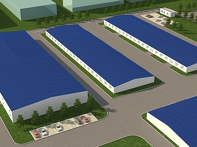 现代厂房 厂房 厂区 钢结构房