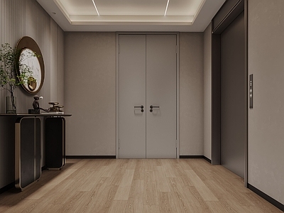 现代轻奢电梯间 别墅电梯间 电梯厅 背景 电梯