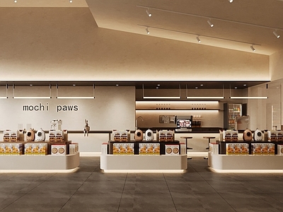 现代奶油宠物店 宠物医院 宠物大厅 宠物洗护间 宠物寄养间 宠物售卖区