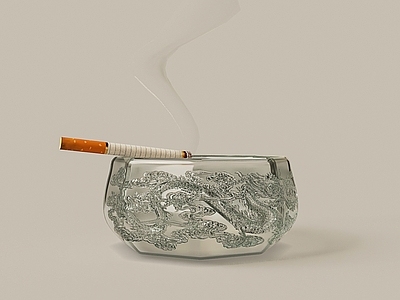 其他生活用品 现代玻璃雕花 烟灰缸