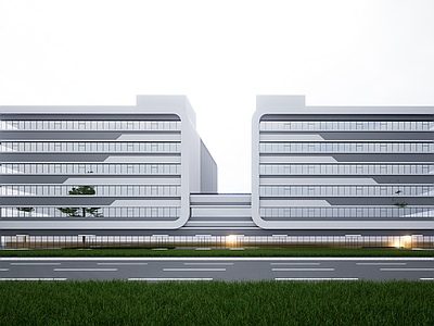 现代研发厂房 现代厂房 现代工业厂房 厂房建筑 总部办公楼 总部办公