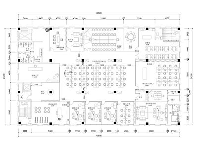 现代开放办公室 现代整体办公室 办公空间 办公平面布置图 办公会所 施工图