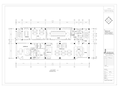 现代开放办公室 600m²办公室 办公 施工图