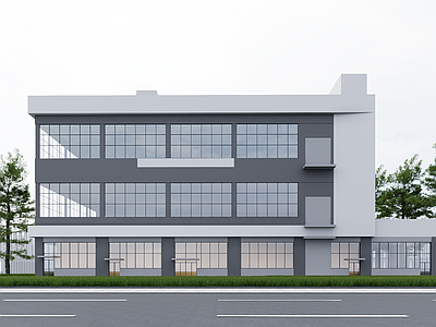 现代厂房 现代厂房 现代工业厂房 多层厂房 厂房建筑 现代简约厂房