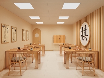 现代简约其他娱乐空间 围棋馆 围棋教室 围棋大厅 围棋文化 围棋桌椅