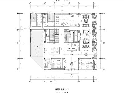 现代售楼处 售楼部平面图 施工图