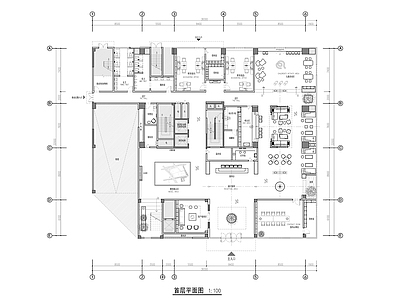 现代售楼处 售楼处平面 施工图