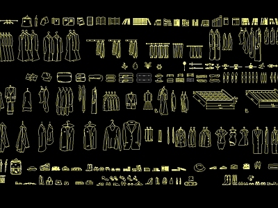 现代服装鞋帽 衣服图库 施工图