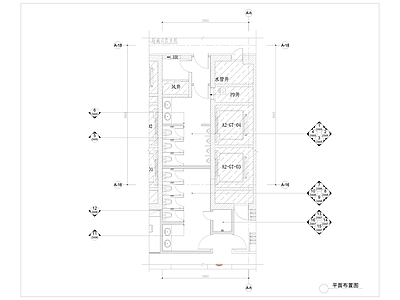 现代公共卫生间 公用洗手 施工图