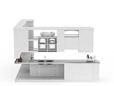 现代白色整体橱柜