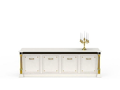 现代精美白色边柜