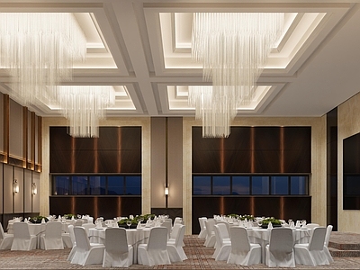 现代新中式中餐厅 酒店宴会厅 餐厅