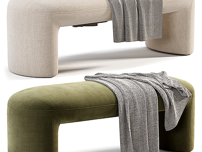 现代奶油床尾凳 长凳 条凳 床尾凳