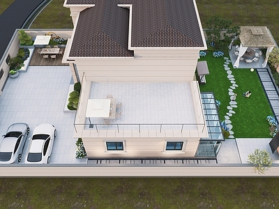 现代新中式乡村庭院 乡村花园 乡村庭院 现代庭院 现代花园 自建房院子