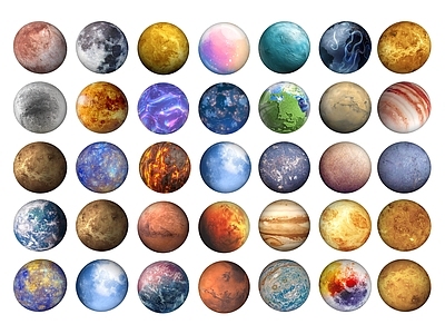 现代其他摆件 星球摆件 木星 火星 月球 球类
