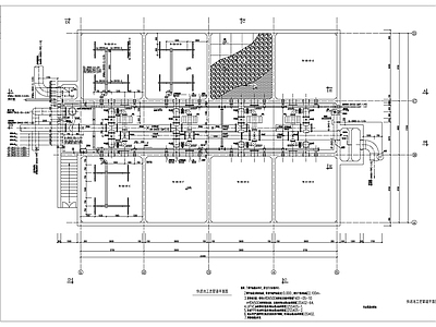 水处理 快滤池工艺图 施工图