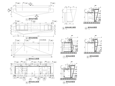 前台节点 服务台节点 接待台详图 咨询台节点 水吧台节点 施工图