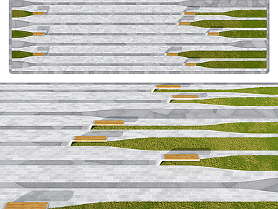 现代新中式广场景观 城市广场 广场景观