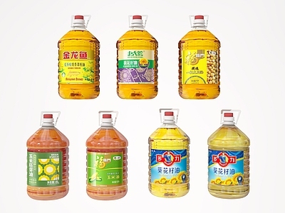 现代摆件组合 油 油瓶 花生油 玉米油