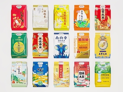 现代其他摆件 米 米袋 大米