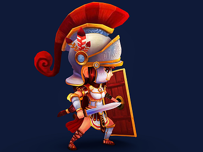 女人 罗马女孩 卡通战士 女勇士 武士 士兵