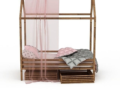 现代高档实木婴儿床