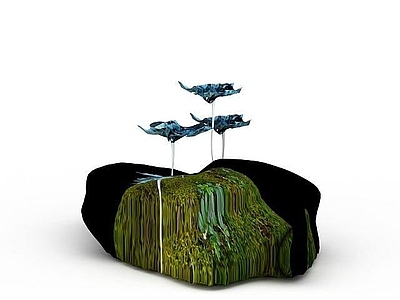 现代蓝色迷人公园盆景
