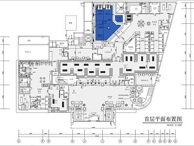 现代洗浴中心 大众浴池 洗浴城 施工图