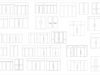门 地弹门立面图 玻璃门立面图 施工图