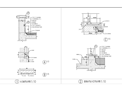 建筑综合节点 屋面出口 烟囱 施工图