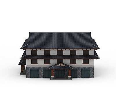 现代明清时代房屋建筑楼