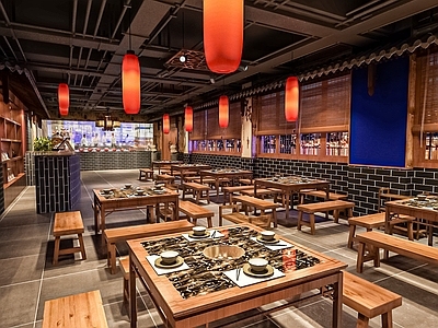 现代新中式火锅店 火锅店