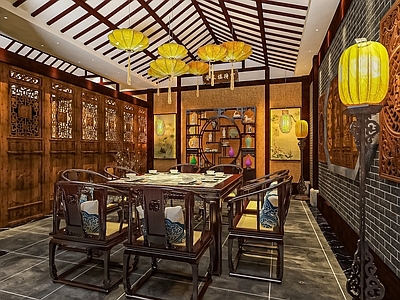 现代新中式中餐厅 餐厅