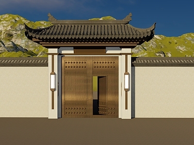 新中式中式其他景观小品 庭院门