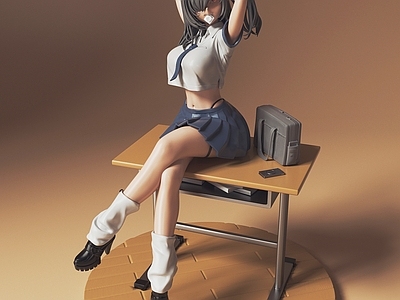 现代雕塑摆件 现代美少女手办 公仔 玩偶 雕像