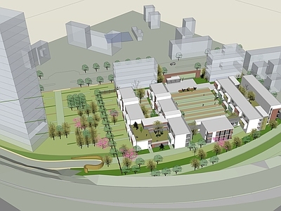 现代学校建筑 学校 办公 教学楼学校