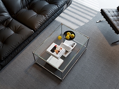 现代极简几类组合 现代茶几 长方形茶几 亚克力茶几 包豪斯茶几 茶几摆件组合