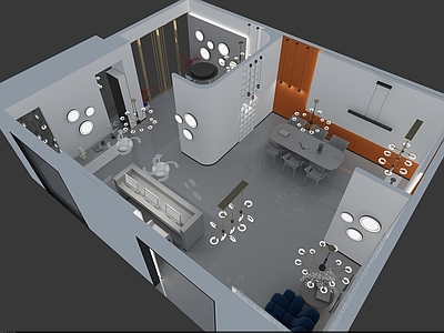 现代极简家居专卖店 现代灯具展厅