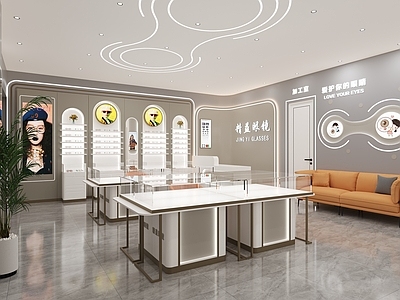 现代眼镜店 眼镜店 眼镜展柜 门头