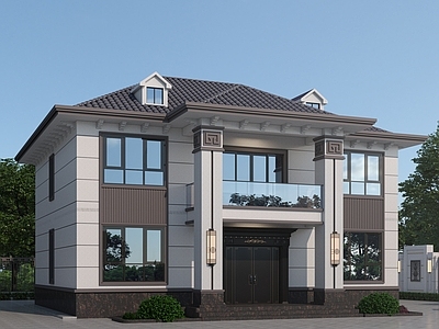 新中式现代别墅外观 独栋别墅 双拼别墅 连排别墅