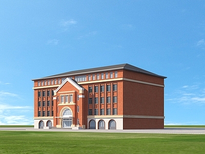 现代学校外观 建筑 学校 宿舍