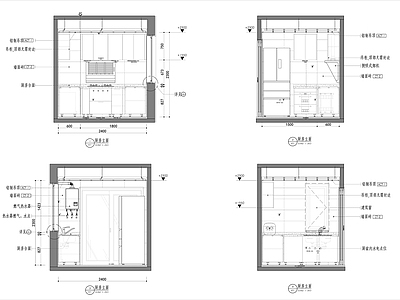 现代厨房 厨房立面图 橱柜深化图 热水器图库 排砖图 施工图