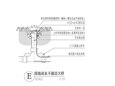 给排水节点详图 绿地雨水斗 绿地给排水 施工图